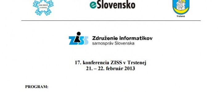 Pozvánka na konferenciu ZISS v Trstenej (21. – 22. február 2013)